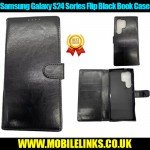 Samsung Galaxy S24 Flip Black Book Case Cover - S24, S24 Plus, S24 Ultra